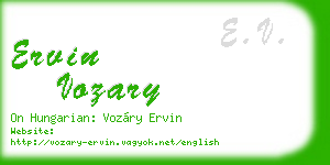 ervin vozary business card