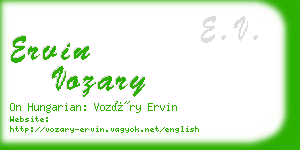 ervin vozary business card